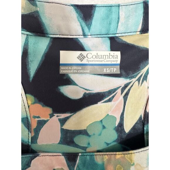 Columbia Floral Athleisure Casual Tank Dress Beachy Sleeveless Activewear XS EUC - Picture 7 of 7